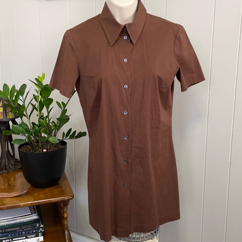 Dolce & Gabbana Bergdorf Goodman Button Down Short Sleeve Tunic Top Vintage